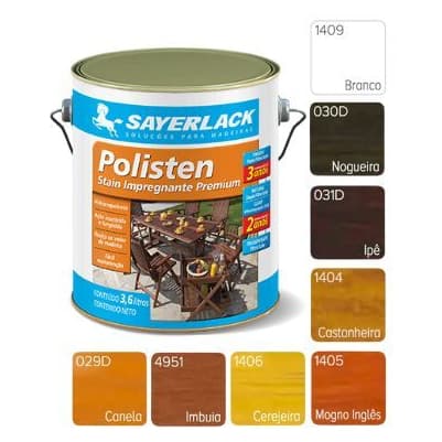 Polisten Stain para Madeira 900mL SAYERLACK - verniz impregnante premium