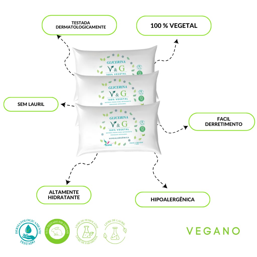 KIT 3 KG - BASE GLICERINA 100% VEGETAL - V&G