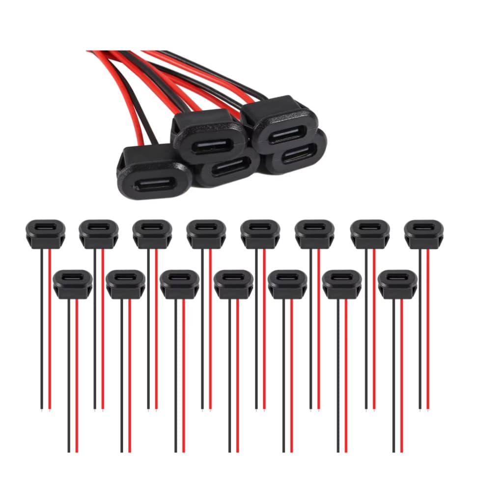 conector tipo C de soquete fêmea à prova agua 5 pecas