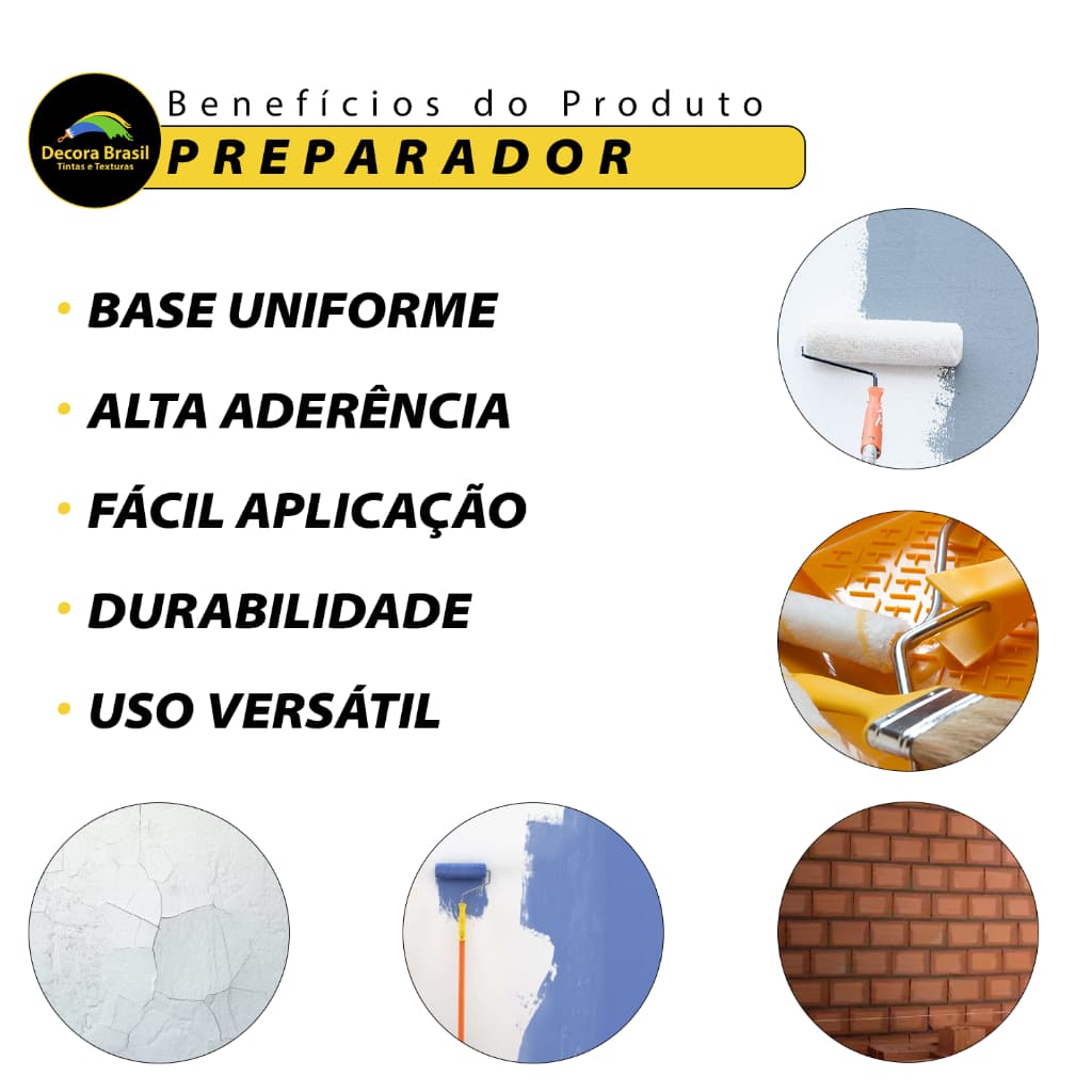Base Preparadora 800ml Melhora Protege Superfícies Promove Maior Uniformidade Vida Útil Rende Até 9M
