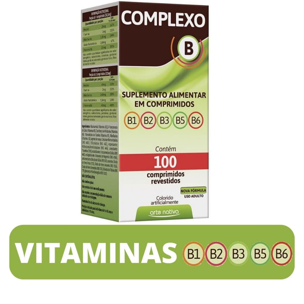 COMPLEXO B CX 100 COMPRIMIDOS ARTE NATIVA 1 UND