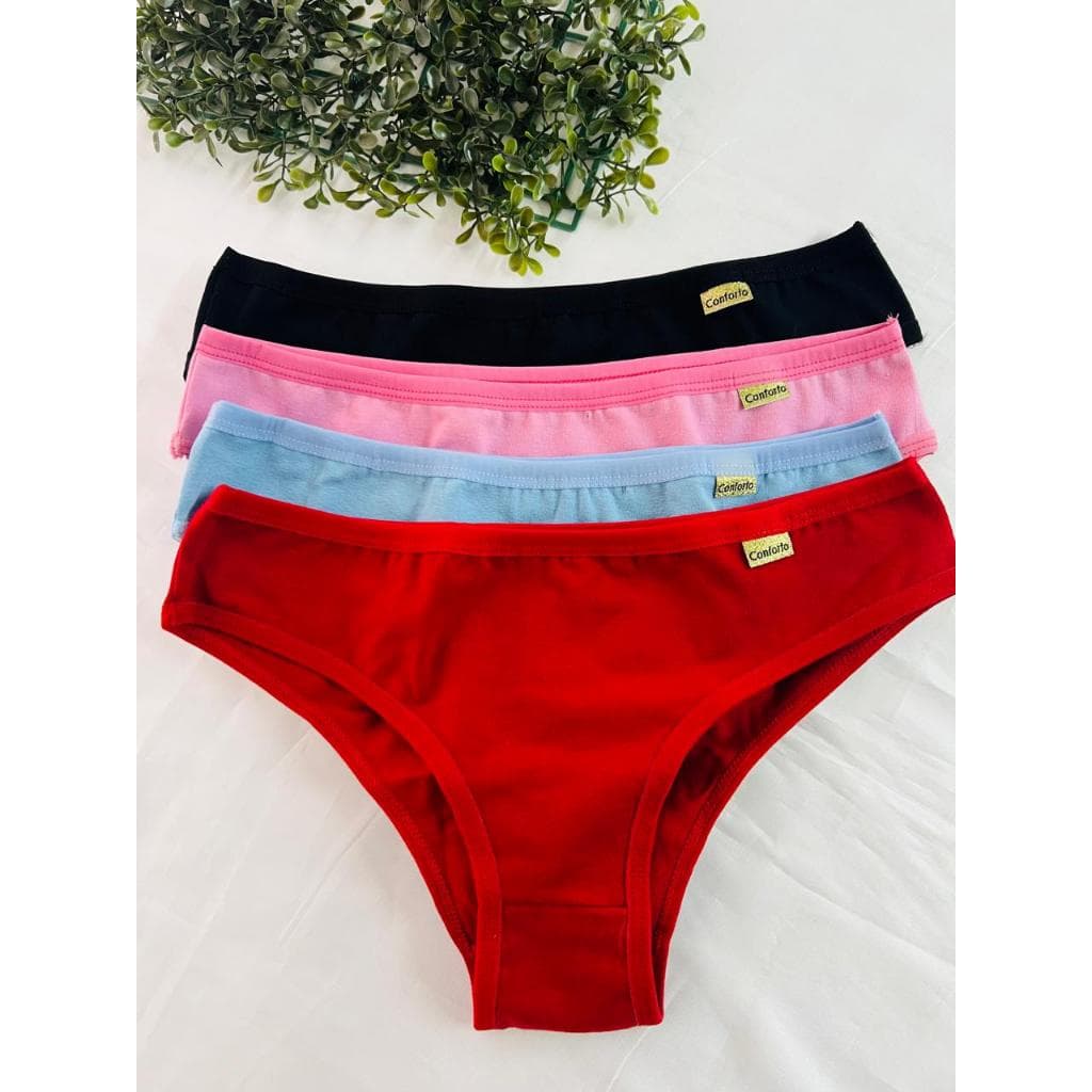 Kit Calcinhas Feminina Tangão Super Confortável 100% Algodão