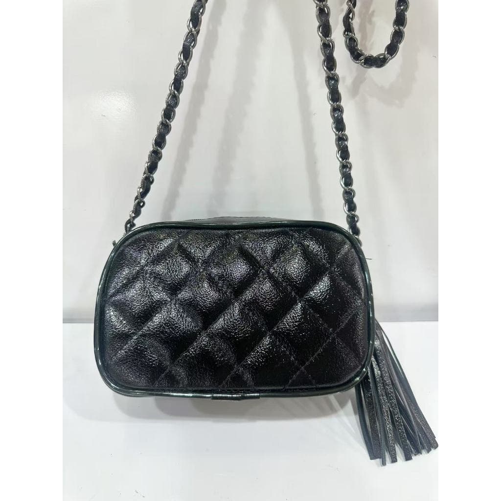 Bolsa feminina da moda com corrente de metal, pode segurar o telefone celular