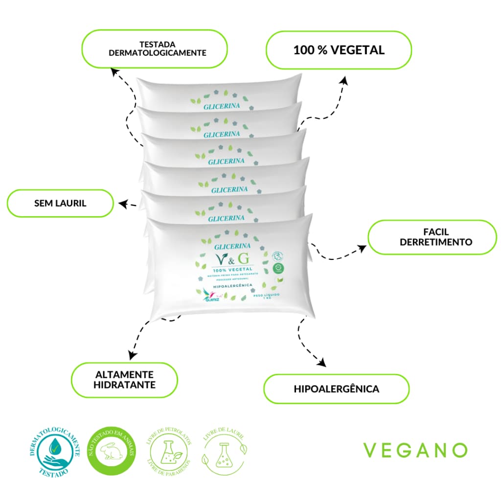 KIT 6 KG - BASE GLICERINA 100% VEGETAL - V&G
