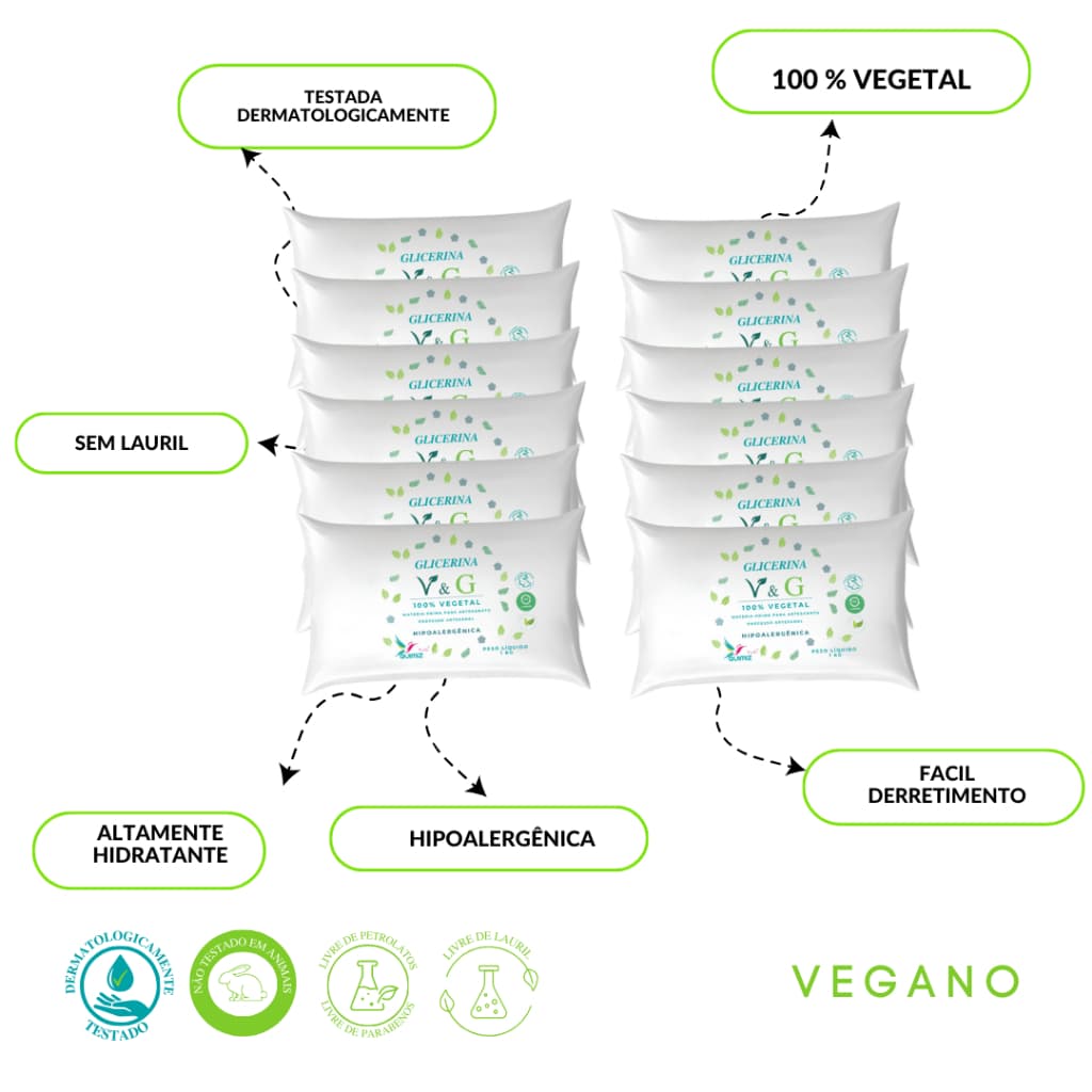 KIT 12 KG - BASE GLICERINA 100% VEGETAL - V&G