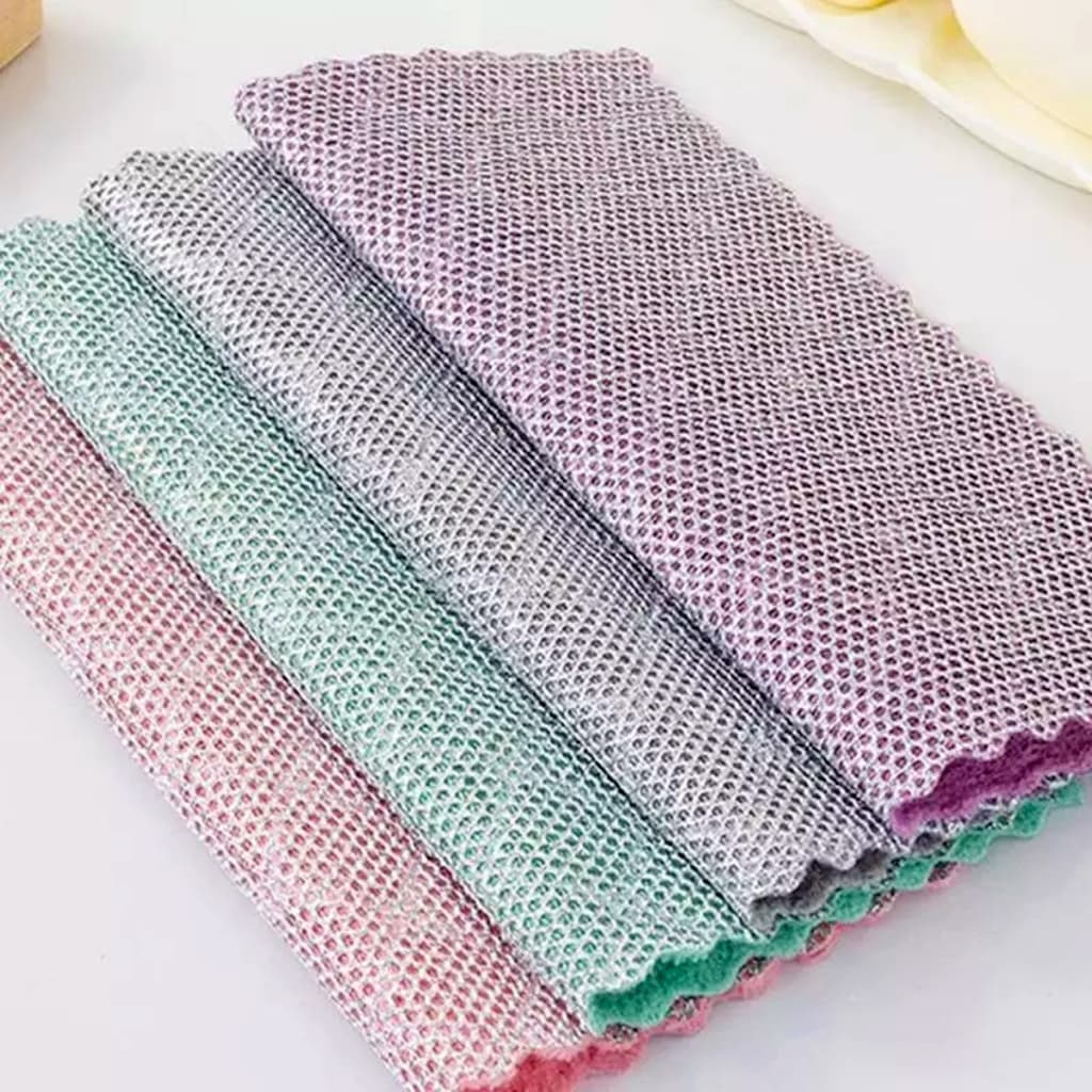 Pano de Limpeza de Aço Metálico Dupla Face 20x20cm Com Cores Aleatórias