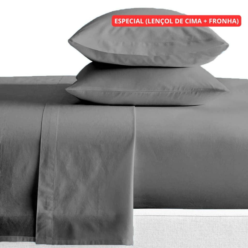 Lençol Casal Percal 180 Fios 100% Algodão 3 peças Especial Lençol De Cima + 2 fronhas ponto palito