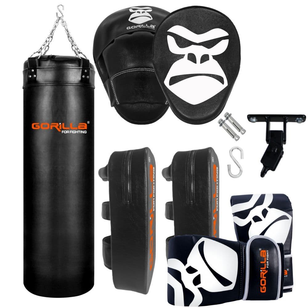 Kit Treino Saco de Pancada PRO 120 + Luva + Manopla de foco + Aparador de Chute + Suporte Articulado