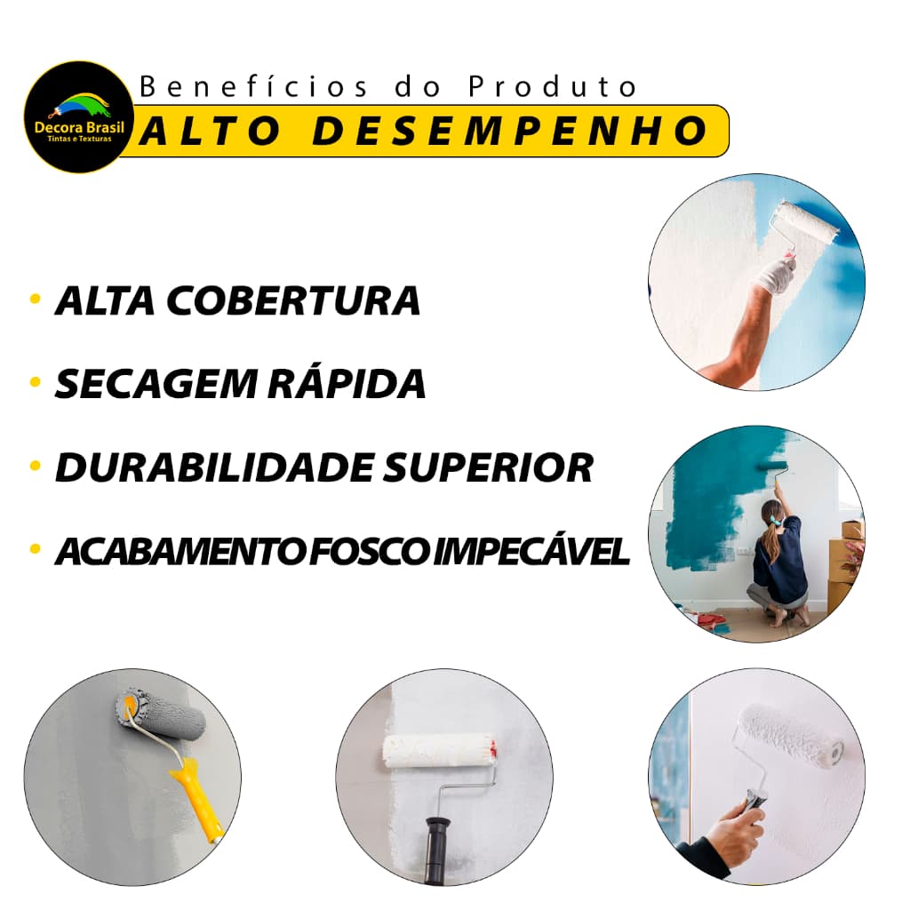 Tinta Econômica Látex 3,6L | Acessível Prática Durável Eficiente Muitas Cores Fácil de aplicar
