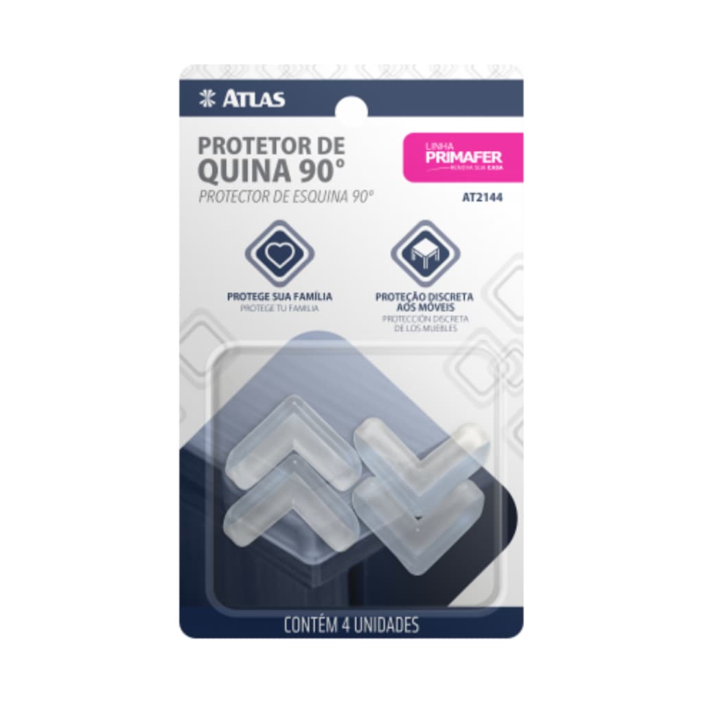 Protetor de Quina 90 Graus Protege Canto Mesa Armário Silicone Atlas