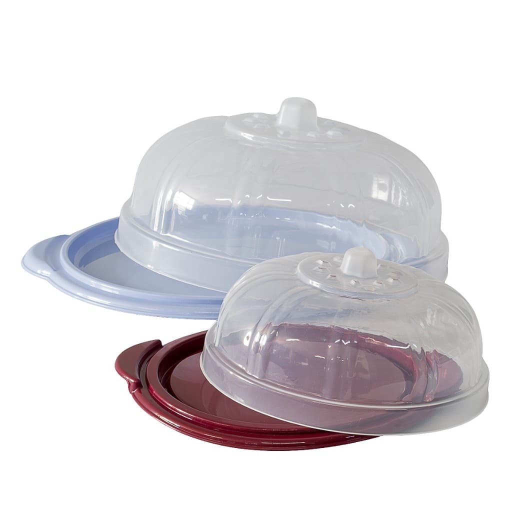 Conjunto Boleira + Queijeira Com Tampa Transparente Cores Sortidas Base Para Queijo e Bolo