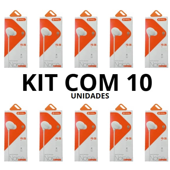 KIT COM 10 Fone De Ouvido Com Microfone KTS F-03 Pmcell Intra-auricular Fo-26
