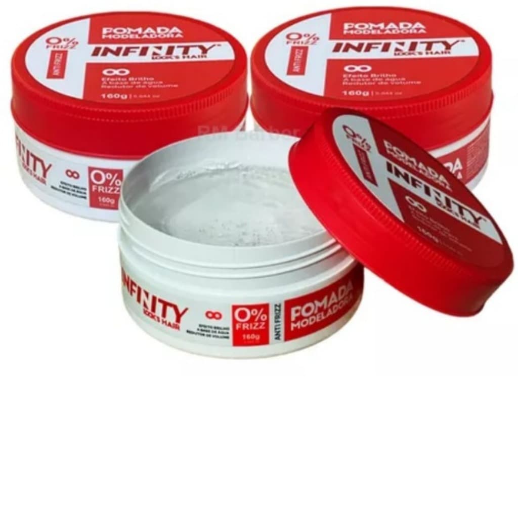 03 Pomadas Incolor Modeladora Pasta Infinity Look´s Hair 160g