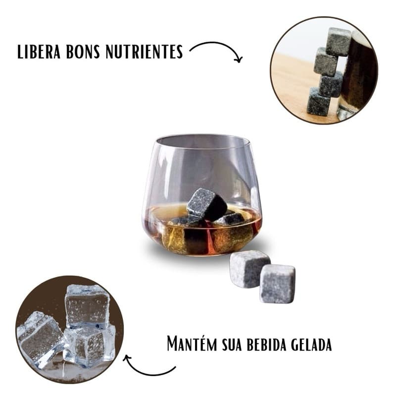 Kit 5 Gelos de Pedra para Drink e Bebidas