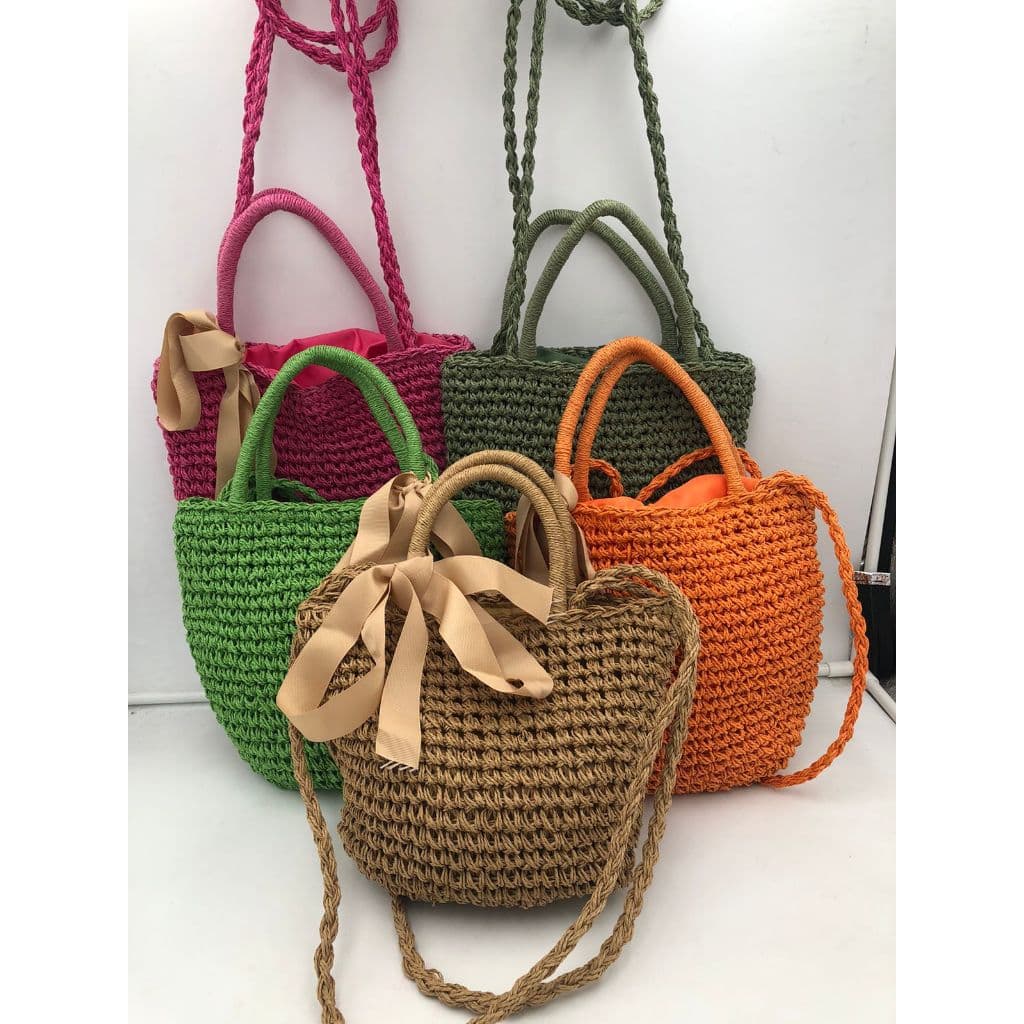 Bolsa de Palha de Praia Trançado Cesta Artesanal