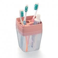 Porta Escova De Dentes Creme Dental sem Tampa ROSA