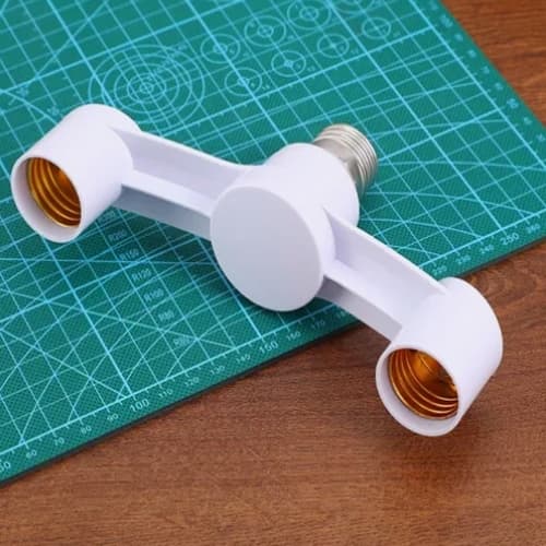 Soquete Para Ligar 2 Lâmpadas Adaptador Duplo Bocal E27 bocal 2 em 1 Branco