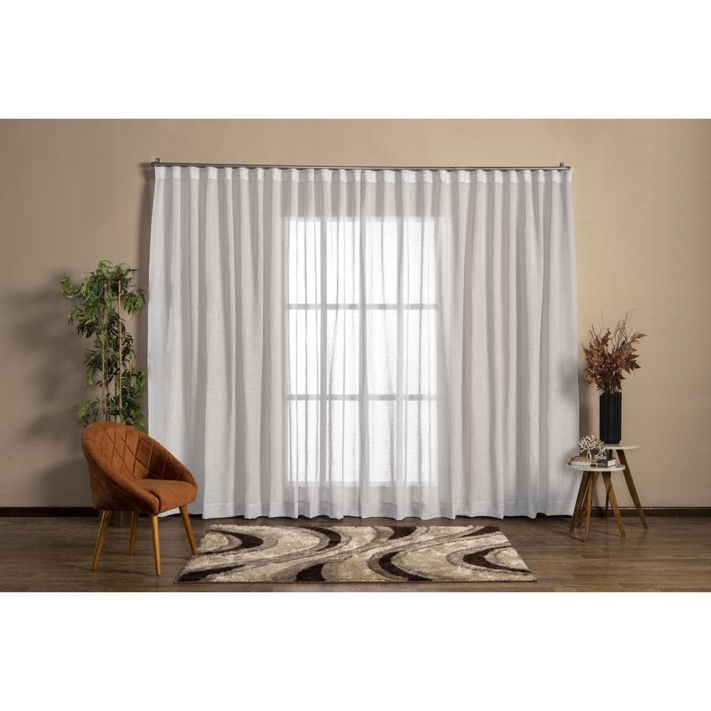 Cortina Linho Sala Quarto para Trilho Suíço 4,00 x 2,30/2,40/2,50/2,60/2,70/2,80