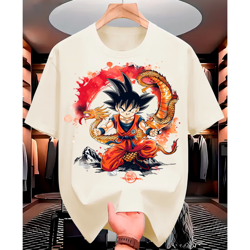 Camiseta Masculina e Feminina do Desenho Goku Dragon Presente Camisa 100% Algodão