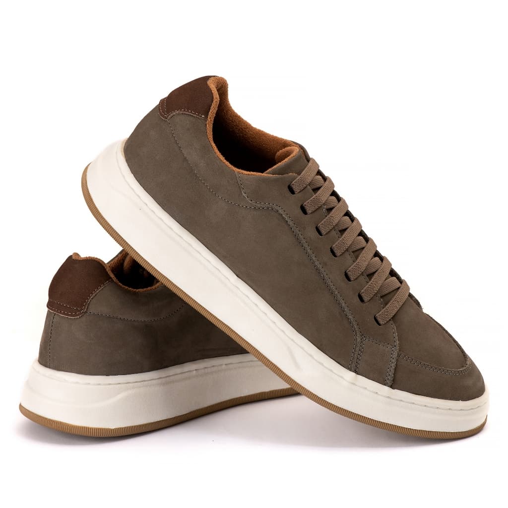Sapatênis Masculino Casual Couro Legítimo Nobuck