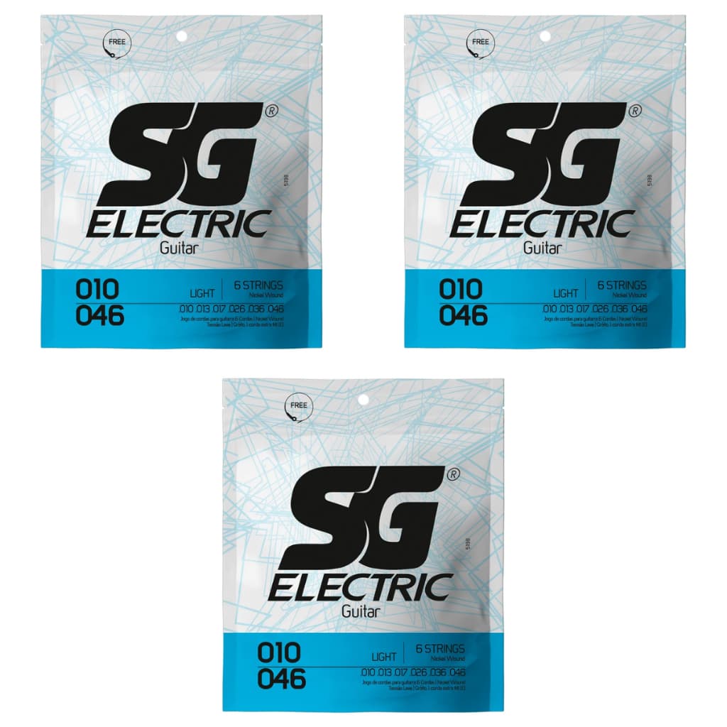 Encordoamento 010 SG para Guitarra Elétrica - 03 Jogos