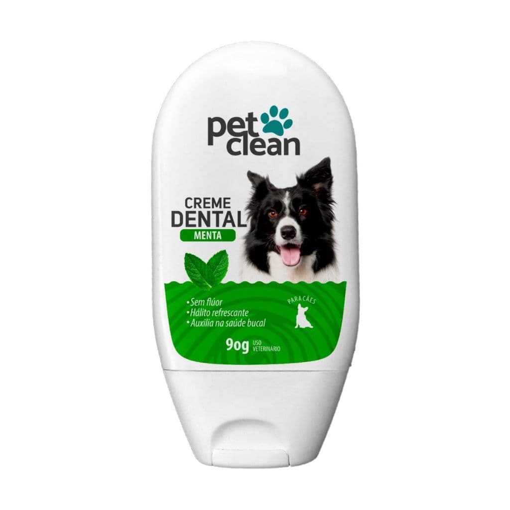 Pet Clean Creme Dental Sabor Menta para Cachorros Higiene Bucal Previne Mau Hálito