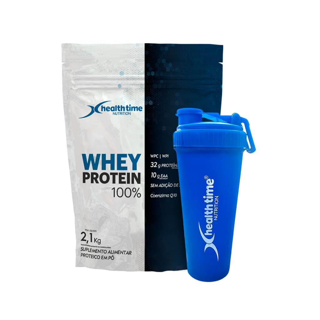 Whey Protein Health Time Isolado Concentrado 2,1 Kg +  Coqueteleira