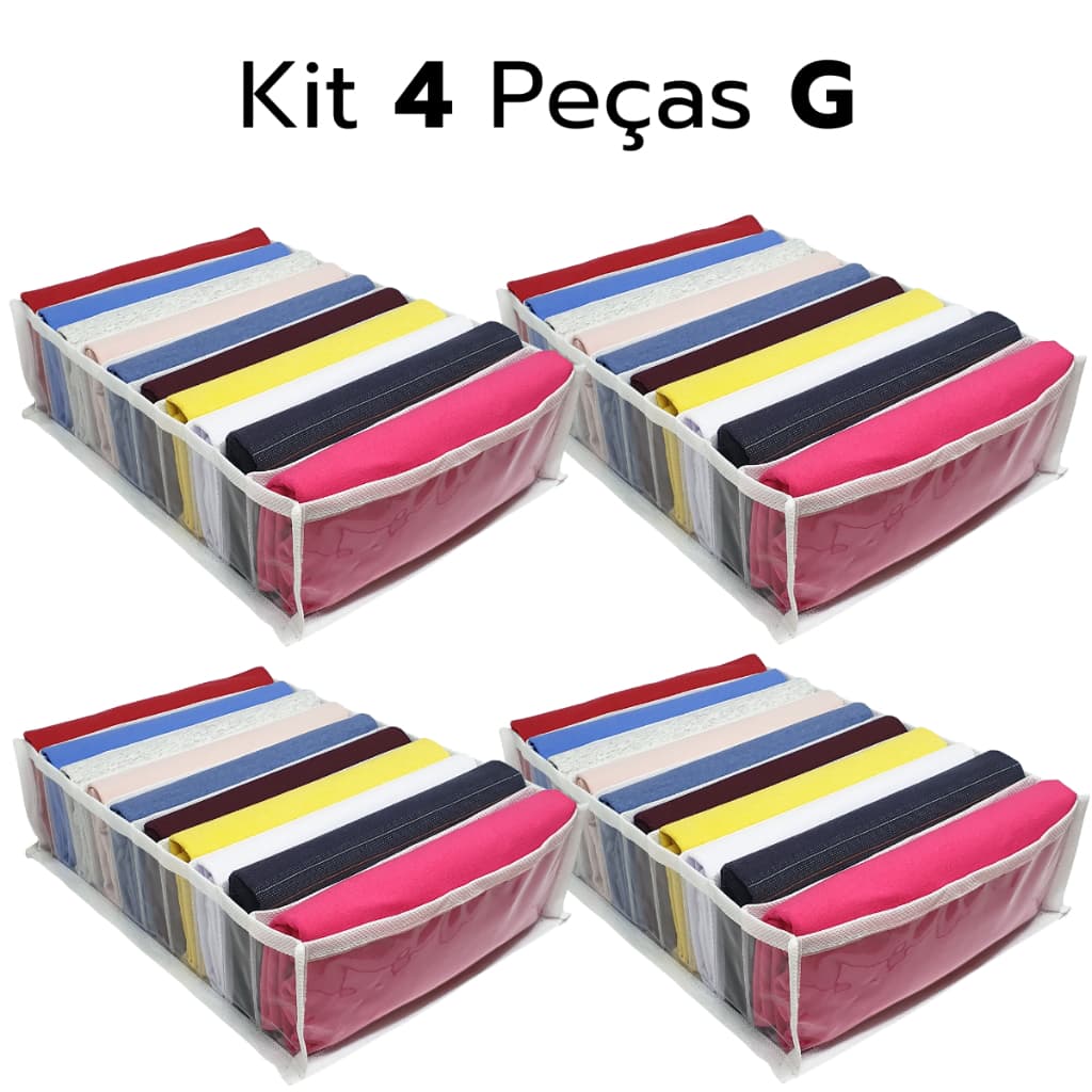 Colmeia Organizadora G Camiseta Calça Leg Sutiã 34x26x10 - 4 Pç