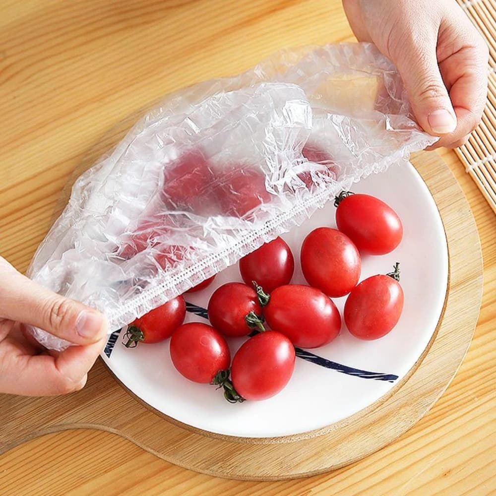 Kit 100 Tampa De Plástico descartável para alimento