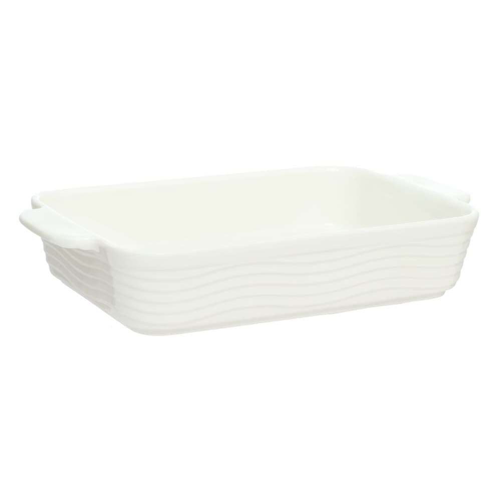 Travessa e Assadeira Refratária Porcelana Sandy Branca com Alça 25cm
