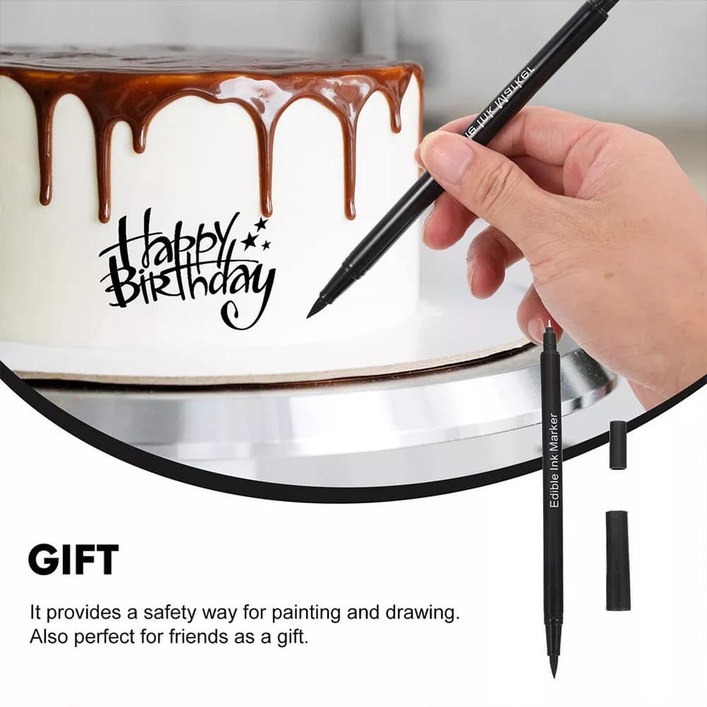 Caneta com tinta comestível para decoração de bolos e doces