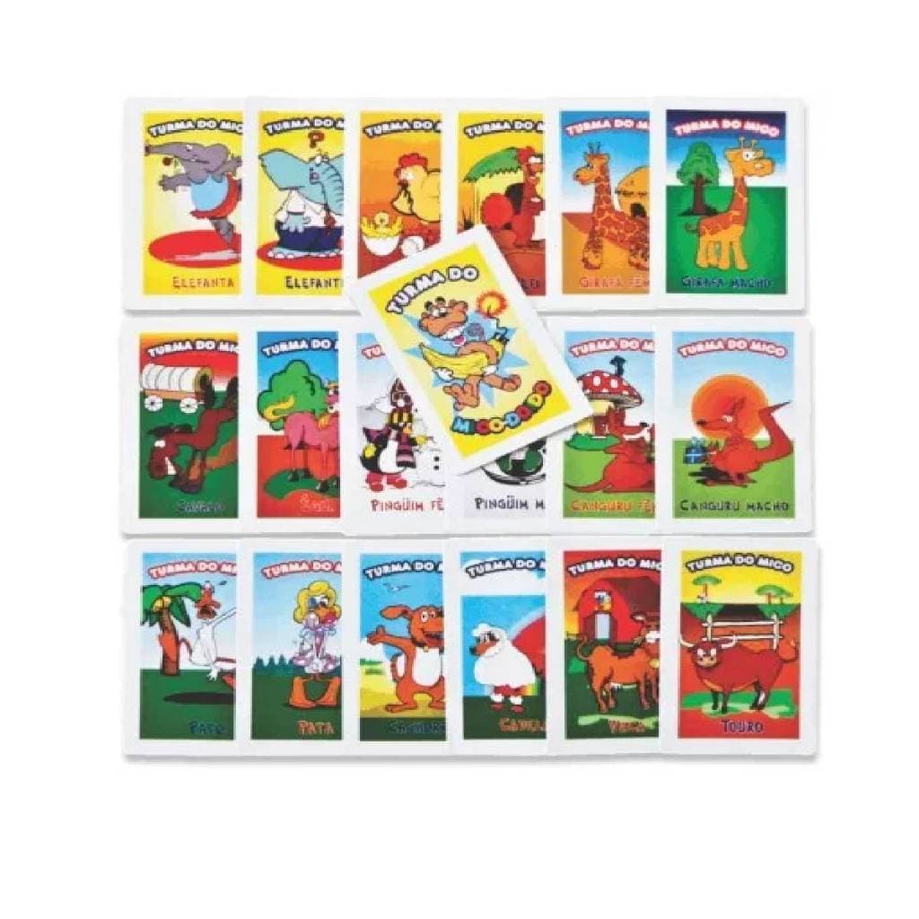30 UNIDADE JOGO DA MEMORIA 2 EM 1 COM TURMA DO MICO DOIDO 17 PEÇAS LEMBRANCINHAS (9x6 cm)