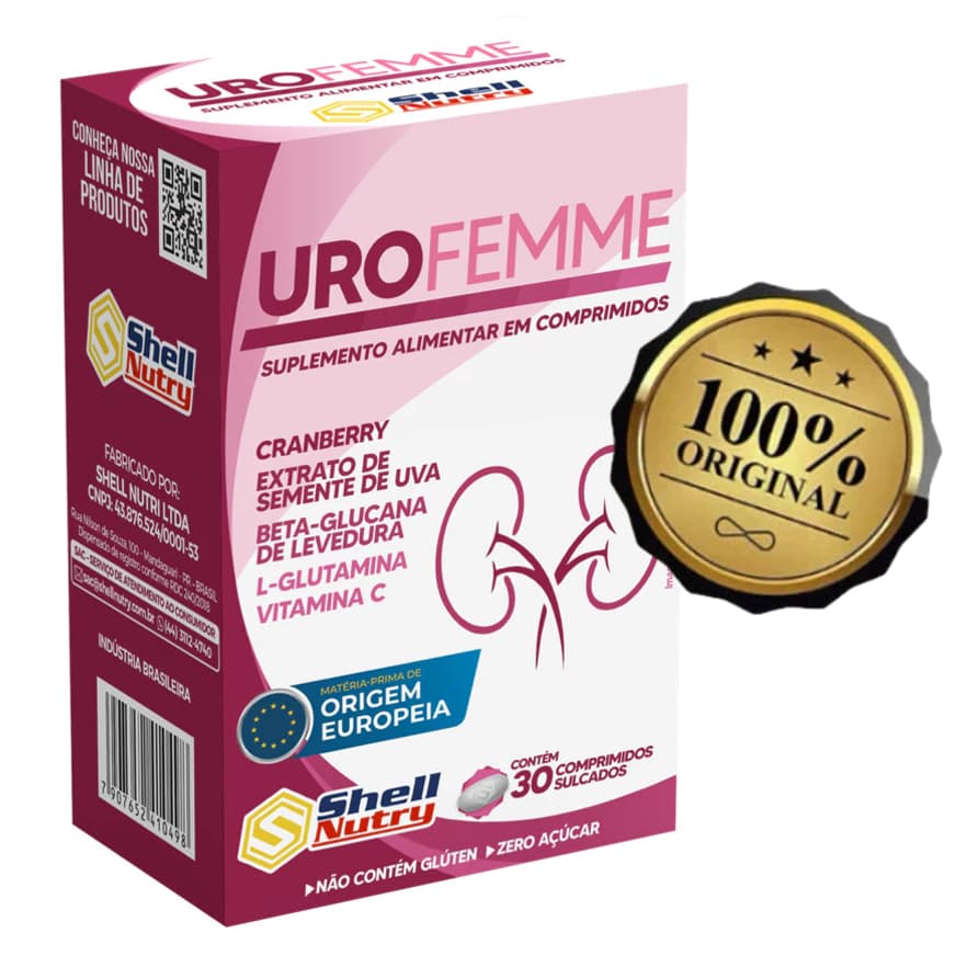 Urofemme Suplemento Alimentar Com Cranberry  30 Comprimidos - Shell Nutry