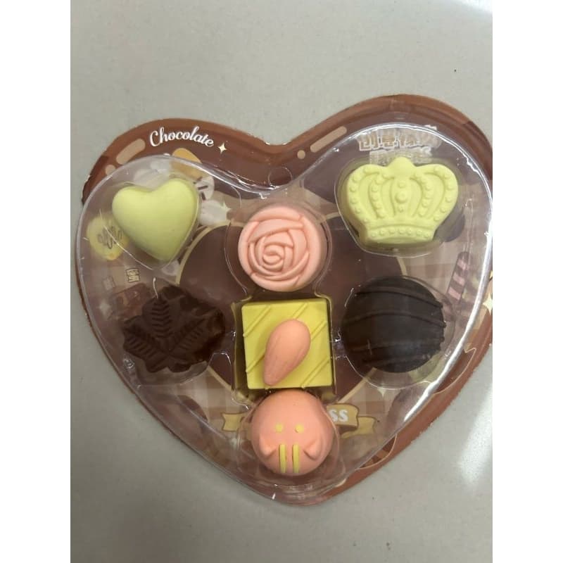 kit Escolar 7 Borrachas Formato Doce Chocolate Papelaria Fofa