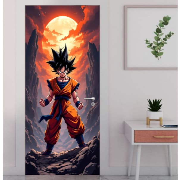 Adesivo para porta infantil anime Goku desenho