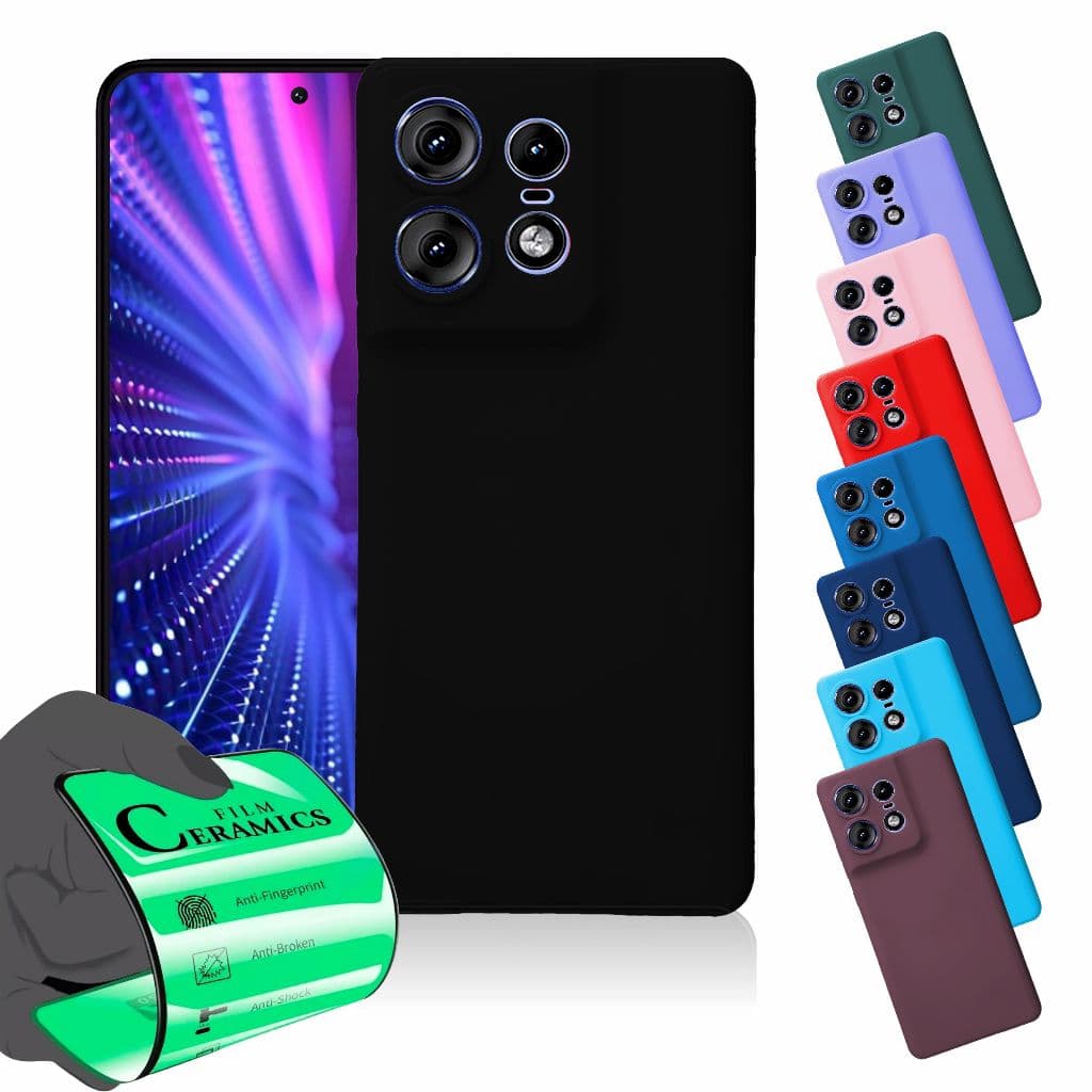 Capa Capinha Anti Shock Aveludada + Película Para Moto Edge 50 Pro