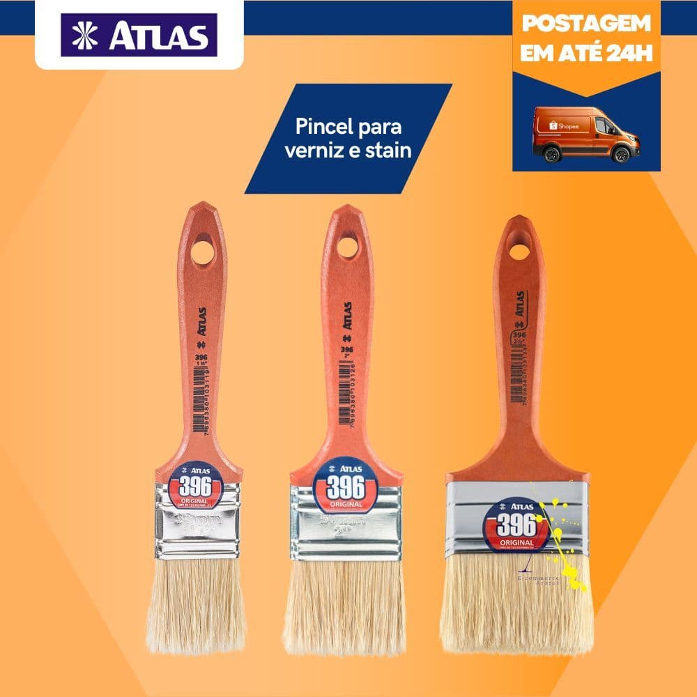 Pincel Para Verniz e Stain Atlas 396