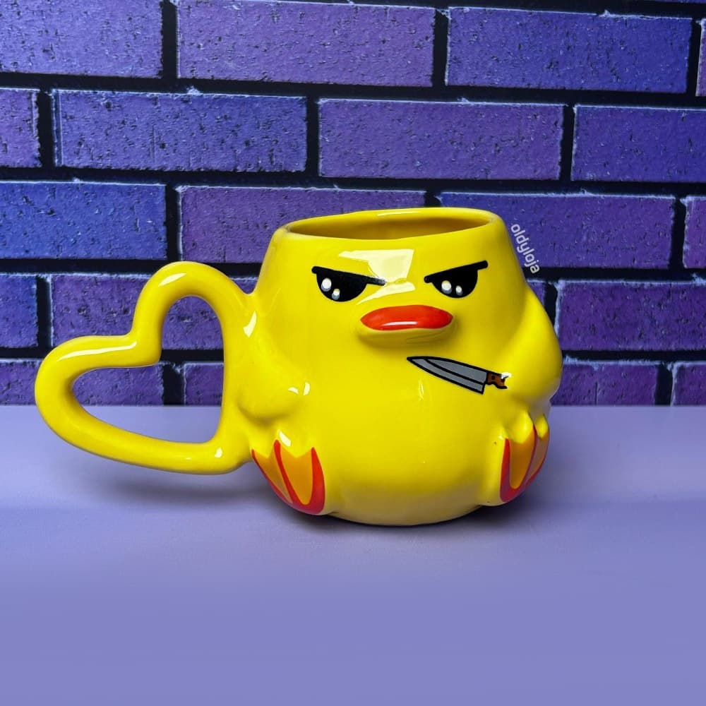 Caneca Psicopato Pato Amarelo 300ml Presente Criativo Canecas Engraçadas