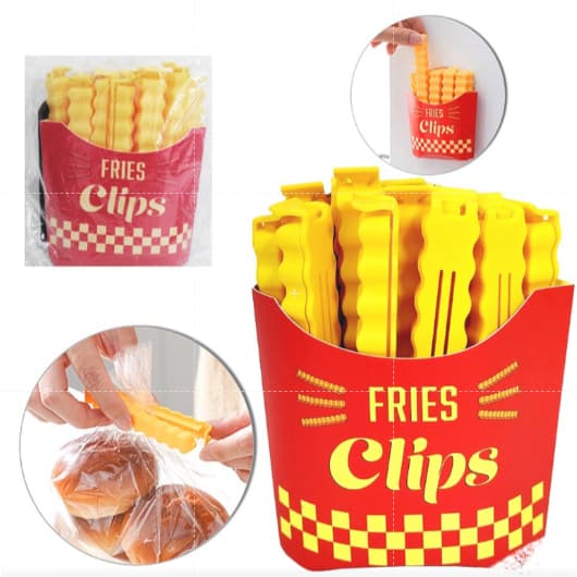 LACRA VEDA EMBALAGEM DE PLÁSTICO DIVERTIDO BATATA FRITA MULTIUSO COM 12 PEÇAS 10CM
