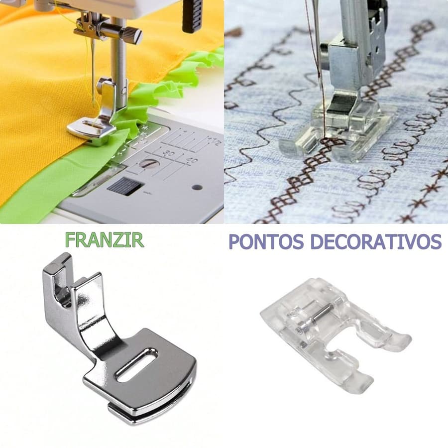 2 Pçs Pé Calcadores Babado/Franzir/Pregas/Franzidor Sapatilha Ponto Aberto/ Pontos Decorativos Para Máquinas de Costura