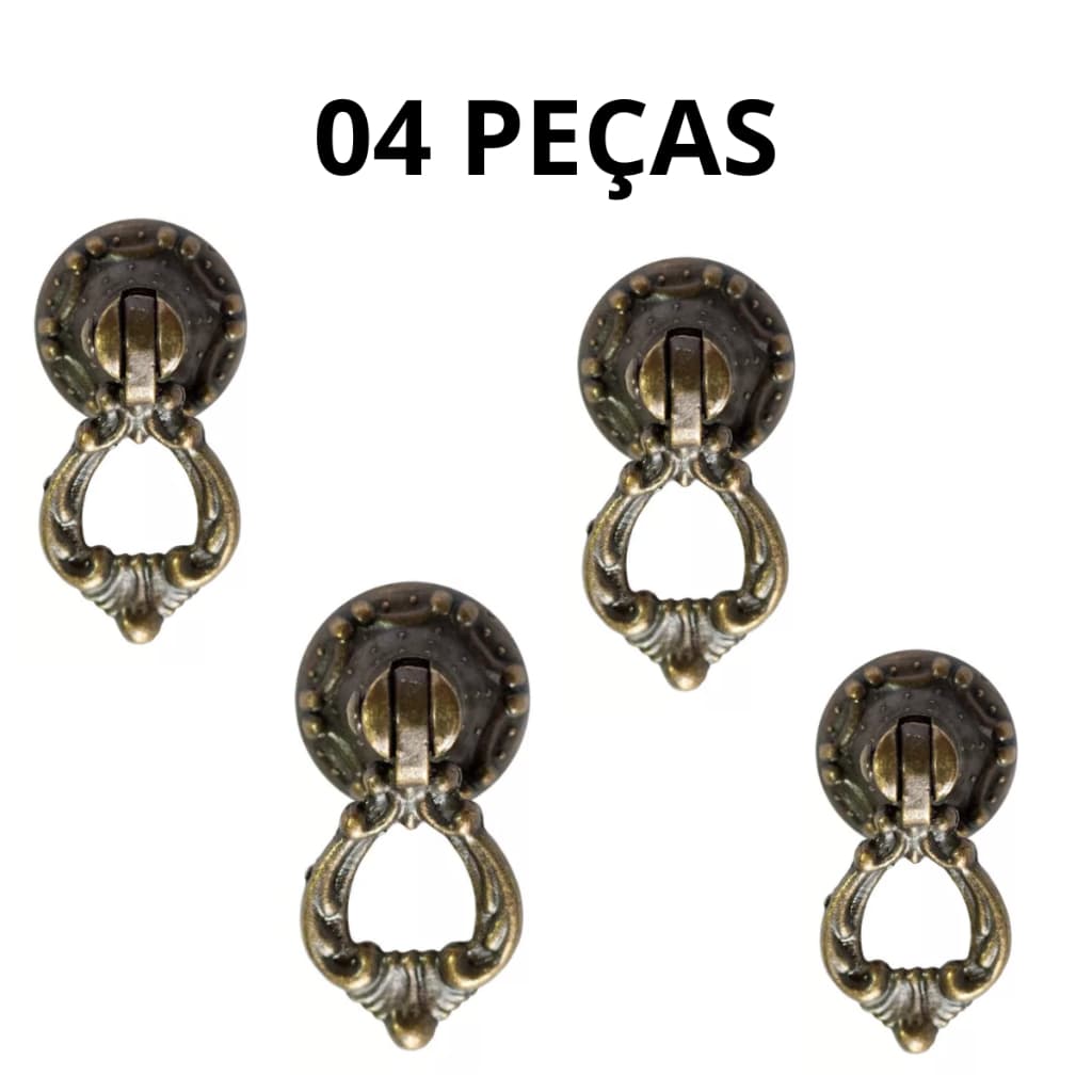 Kit 4 Puxador Colonial Para gavetas, armários e móveis em geral estilo colonial