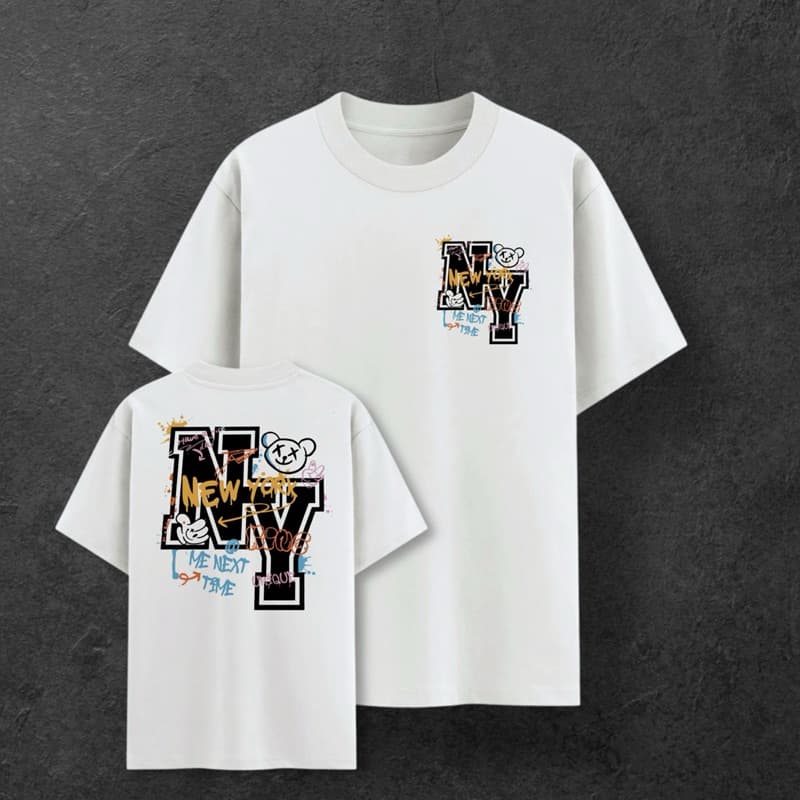 Camiseta Infantil New York Off White 100% Algodão Estampada