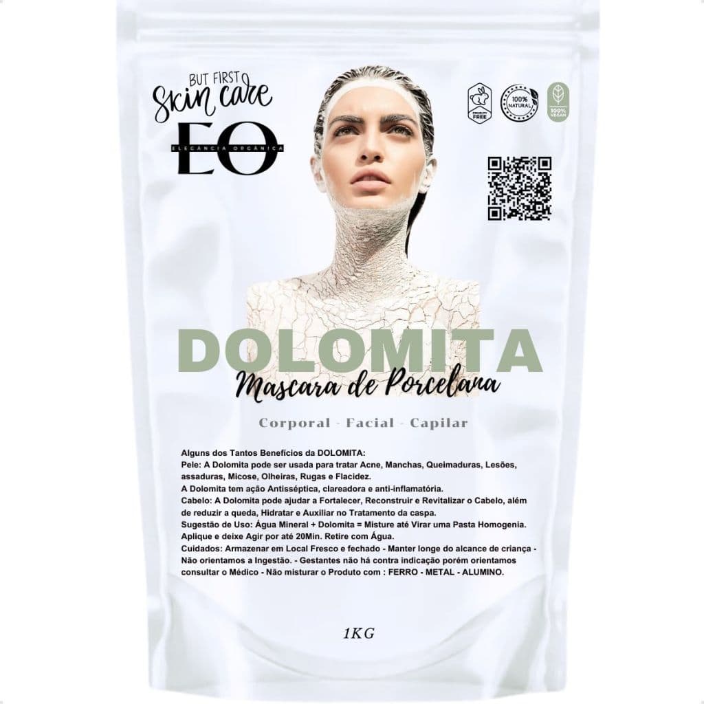Dolomita Mascara De Porcelana 1kg Facial Corporal Skin Care Natural 100% Pura Esterilizada