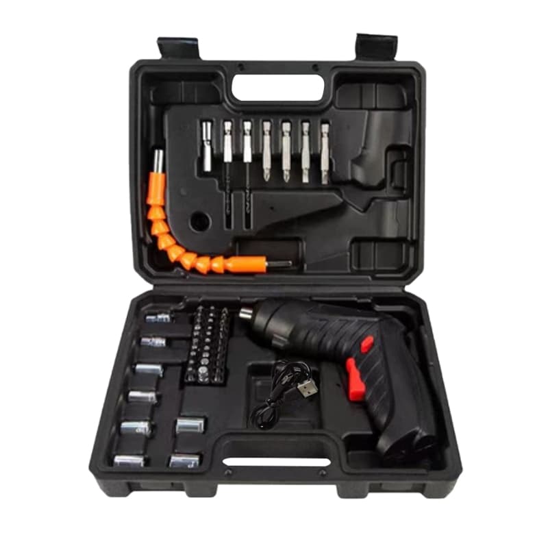 Kit 47 Parafusadeira/Furadeira Kit Parafusadeira Doméstica Chave de Fenda Recarregável USB Set