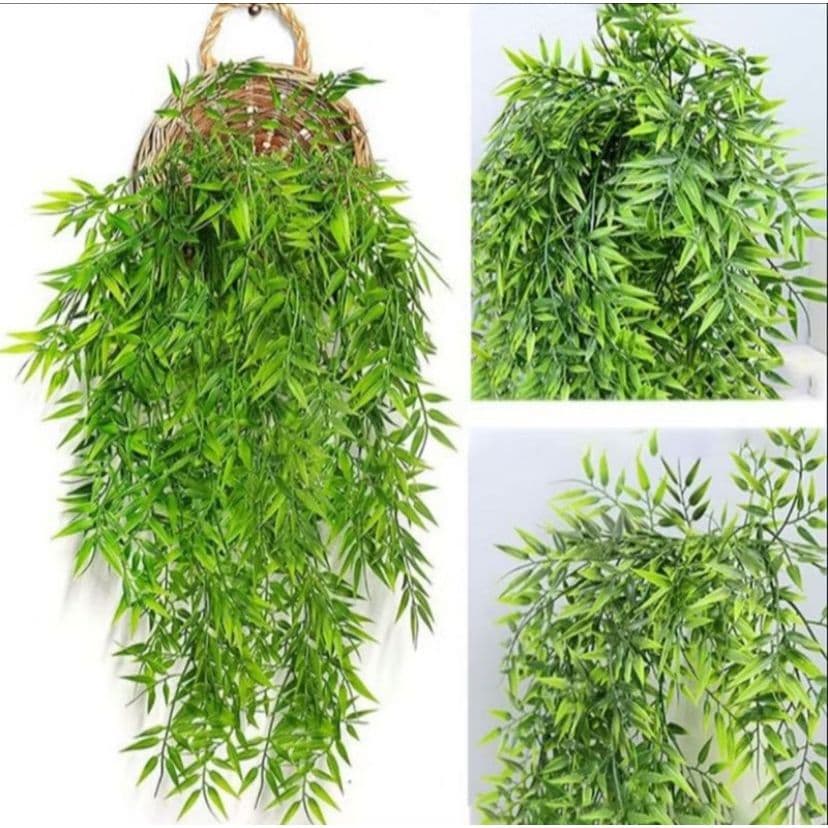 Pendente De Bambu Planta Artificial Folhas Para Decoração Bambu Caida Enfeite