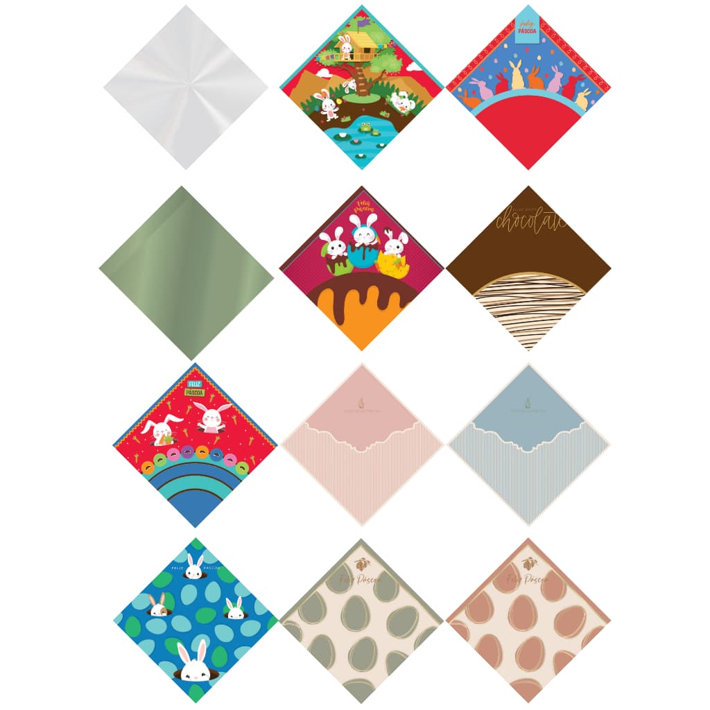 25 Sacos Express 35x35cm para Ovos de Páscoa de 250g a 350g - Embalagem Cromus de Qualidade