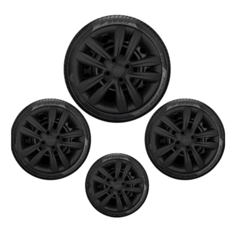 jogo 4 calotas Hb20 hatch sedan aro 14 preto fosco