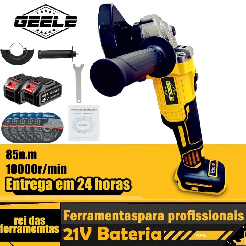 Politriz lixadeira Esmerilhadeira  Angular 10000rpm 21V-Bateria de lítio