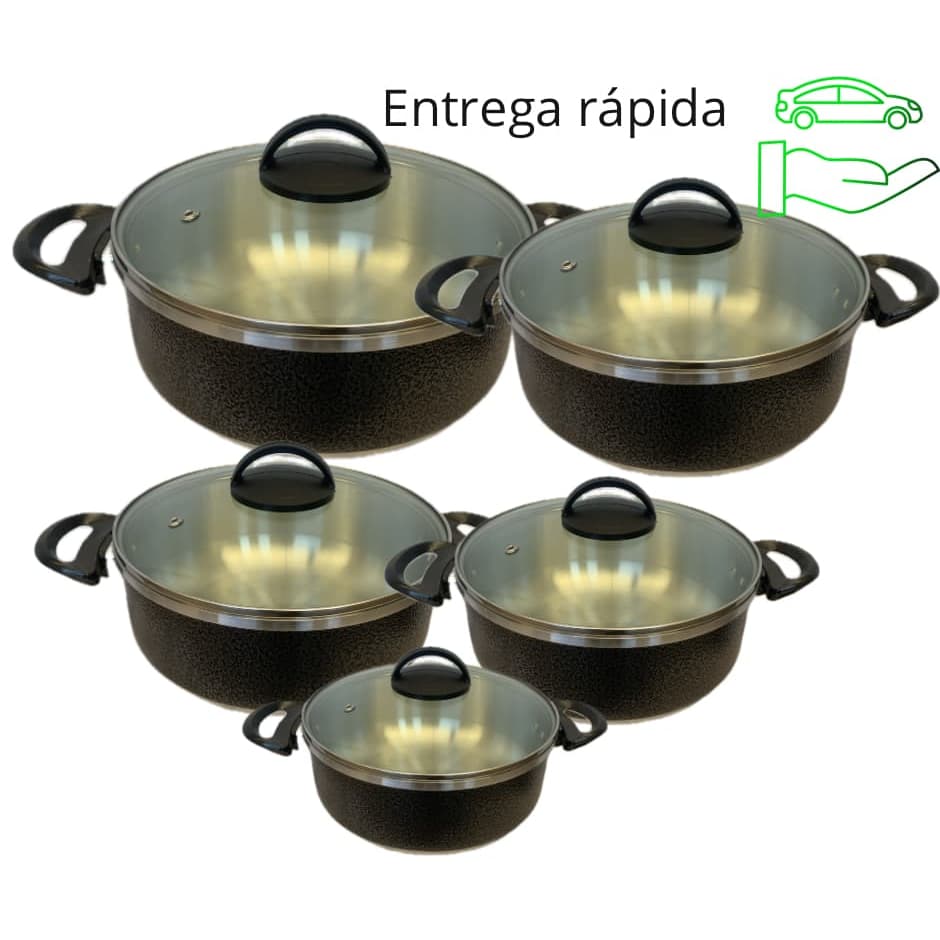 JOGO DE PANELA COM TAMPA DE VIDRO