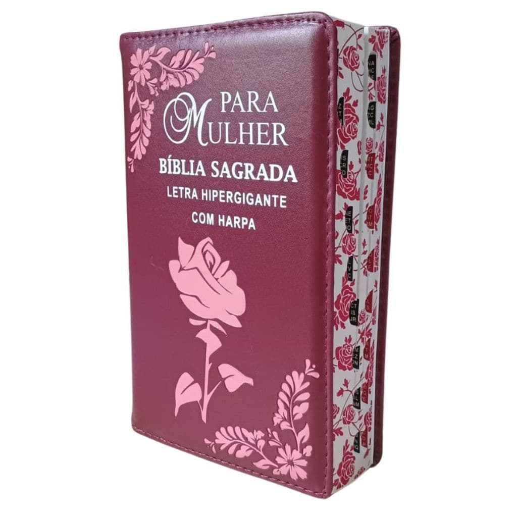 Bíblia para Mulher com Letra Hiper Gigantes com Harpa capa Feminina - Letras Bem Grandes com Indice